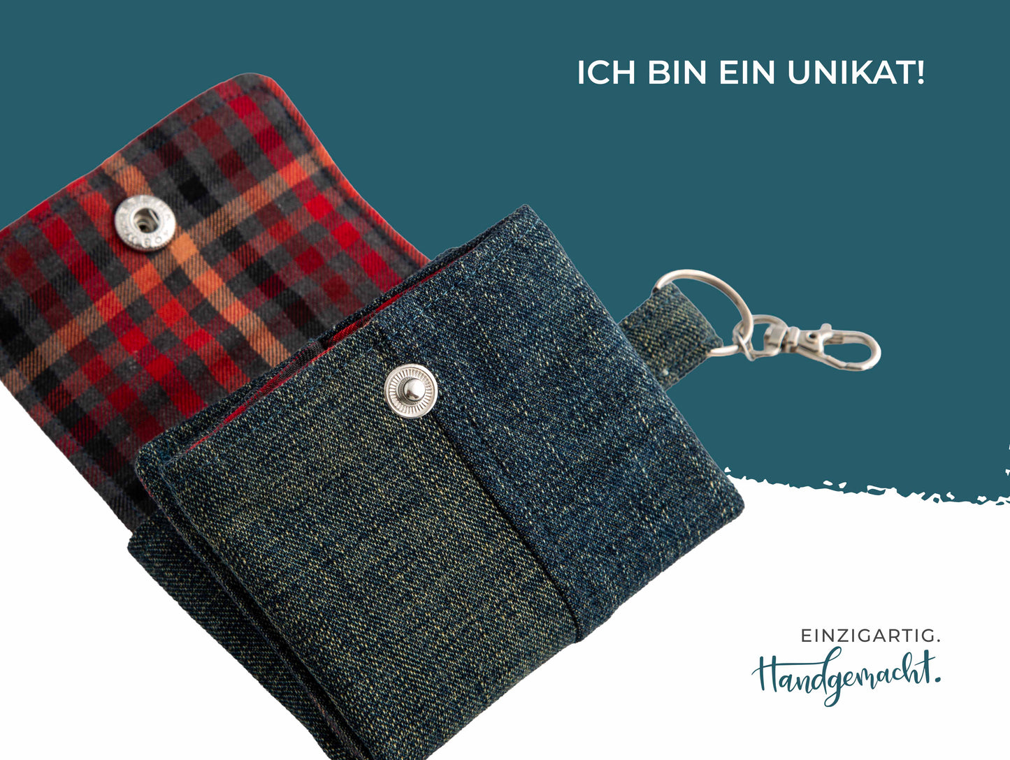 Geldbeutel Denim Check