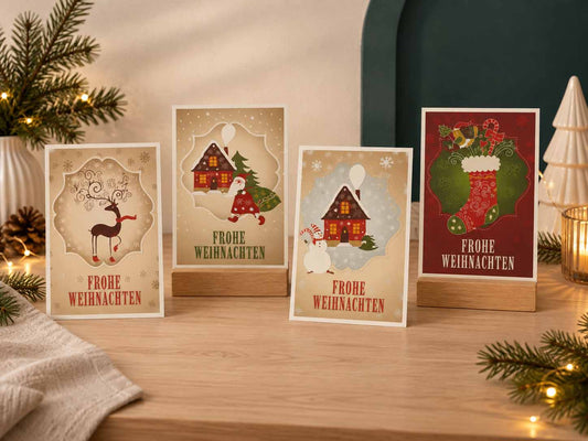 Weihnachtszauber – Festliches Postkartenquartett