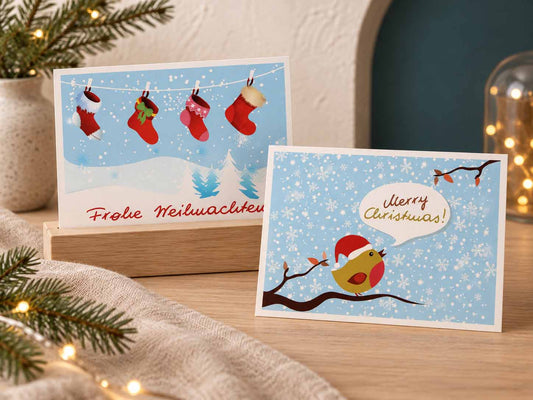 Winterfreude – Himmelblaue Weihnachtsgrüße