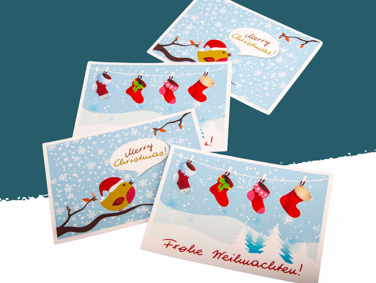 Winterfreude – Himmelblaue Weihnachtsgrüße