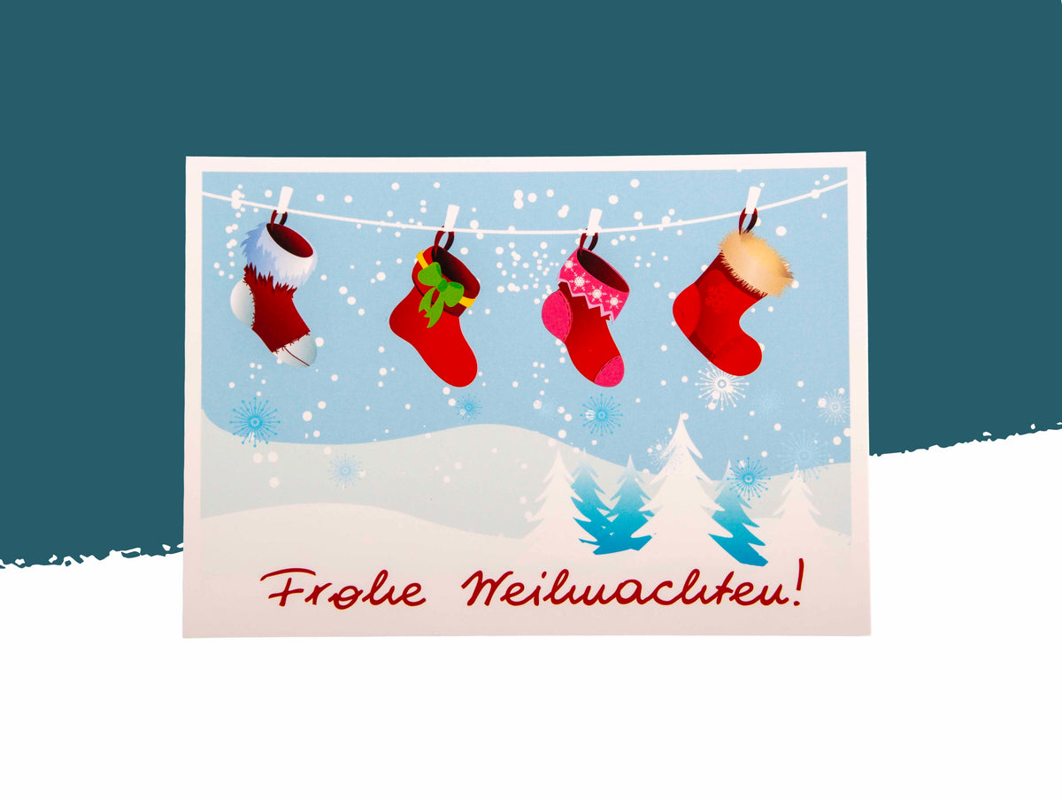 Winterfreude – Himmelblaue Weihnachtsgrüße