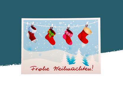 Winterfreude – Himmelblaue Weihnachtsgrüße