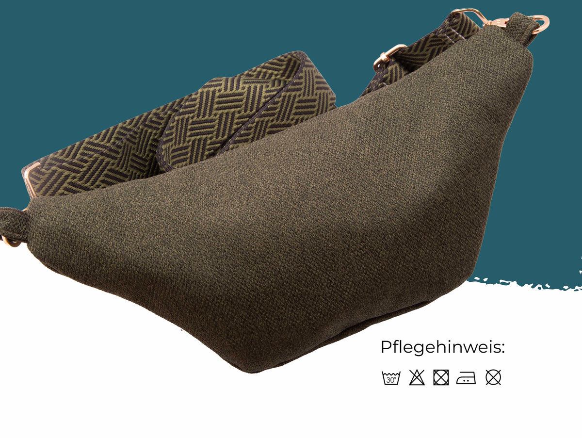 Bauchtaschenliebe „Waldweg“ – handgemachte Unisex-Bauchtasche in Olivgrün
